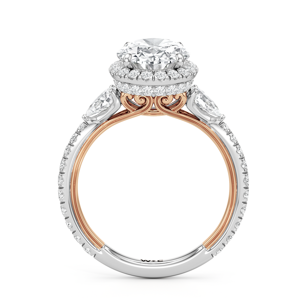 Oval Cut The Royale Ring with Lab Grown Diamond in 14KT White & Rose Gold view 6
