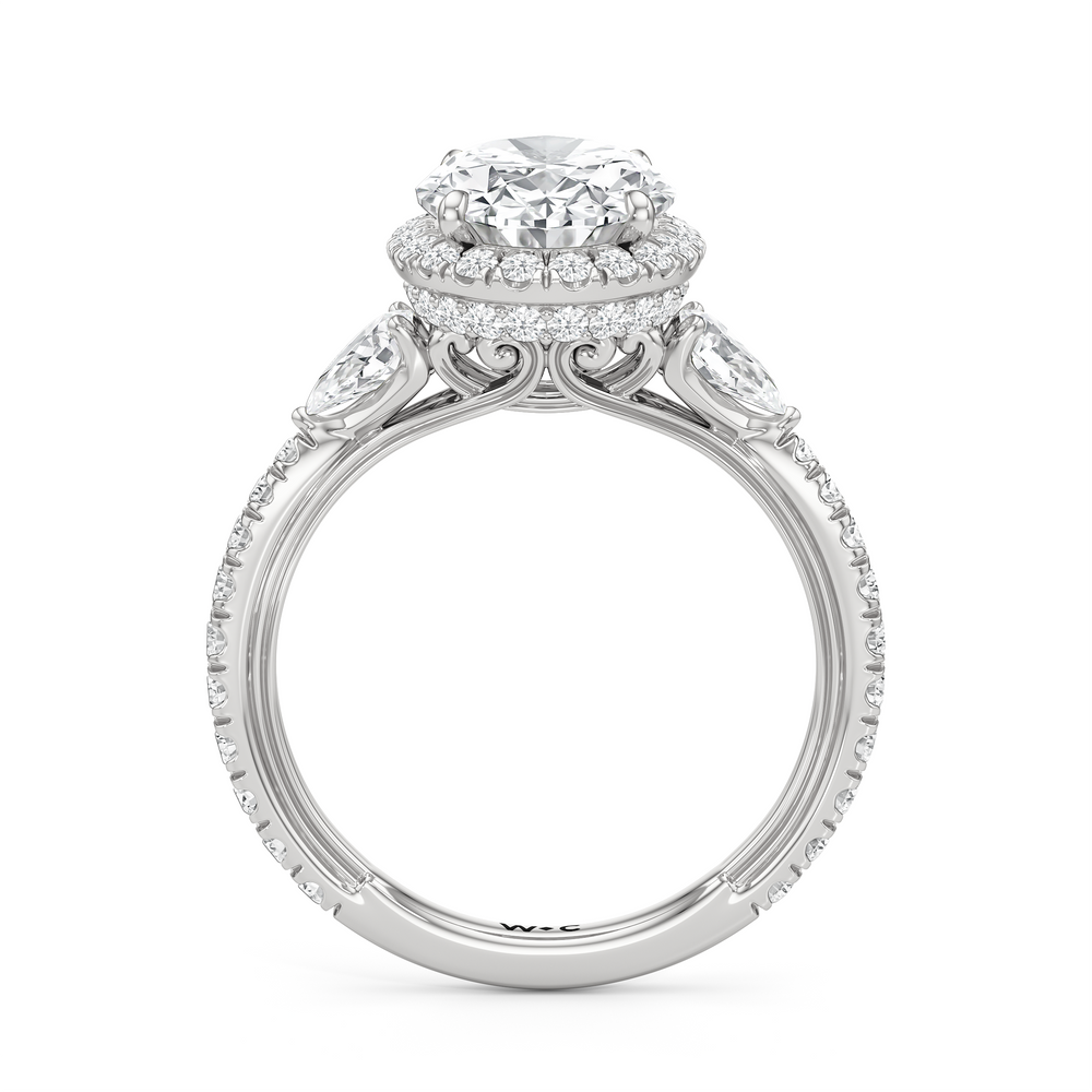 Oval Cut The Royale Ring with Lab Grown Diamond in 14KT Platinum view 6
