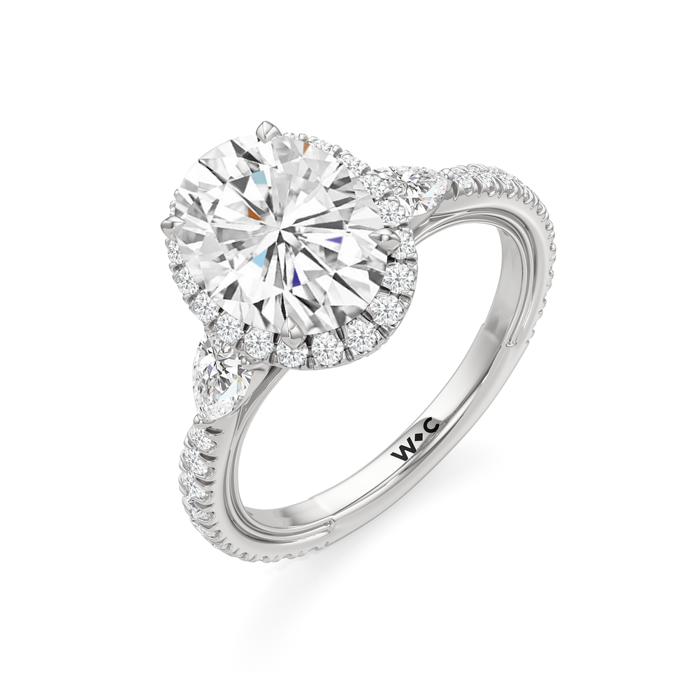 Oval Cut The Royale Ring with Lab Grown Diamond in 14KT Platinum view 7
