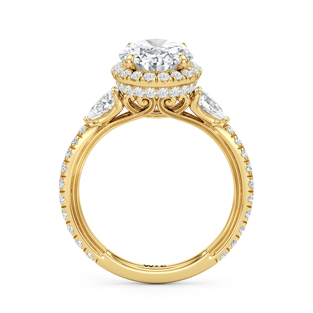 Oval Cut The Royale Ring with Lab Grown Diamond in 14KT Yellow Gold view 6
