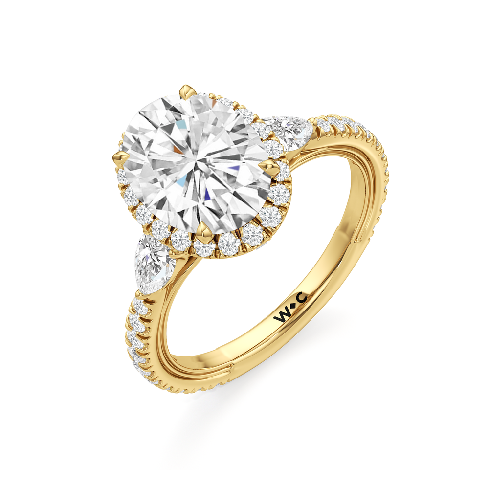 Oval Cut The Royale Ring with Lab Grown Diamond in 14KT Yellow Gold view 7
