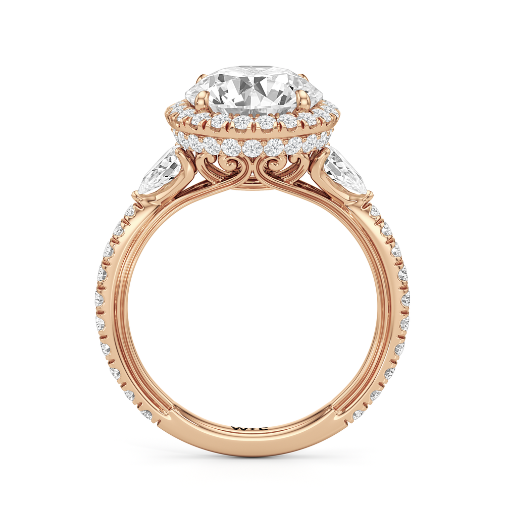 Round Cut The Royale Ring with Lab Grown Diamond in 14KT Rose Gold view 6
