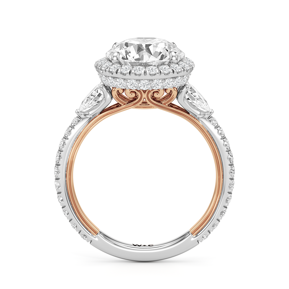 Round Cut The Royale Ring with Lab Grown Diamond in 14KT White & Rose Gold view 6
