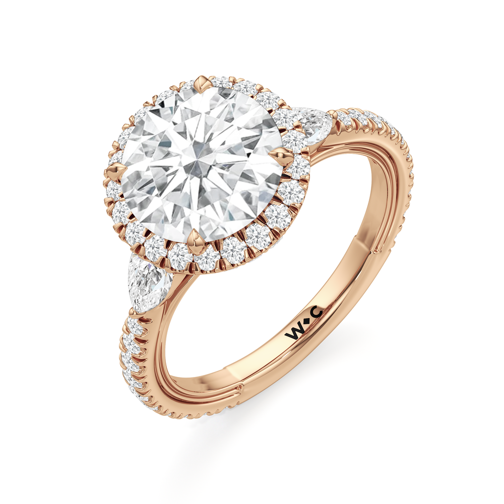 Round Cut The Royale Ring with Lab Grown Diamond in 14KT Rose Gold view 7
