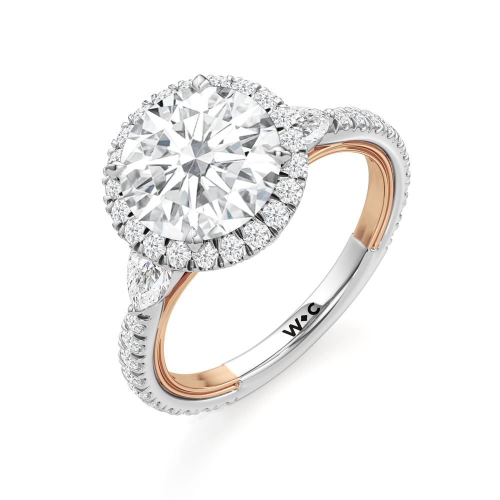 Round Cut The Royale Ring with Lab Grown Diamond in 14KT White & Rose Gold view 7
