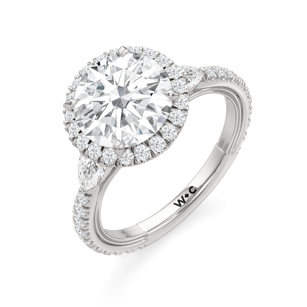 Round Cut The Royale Ring with Lab Grown Diamond in 14KT Platinum view 7
