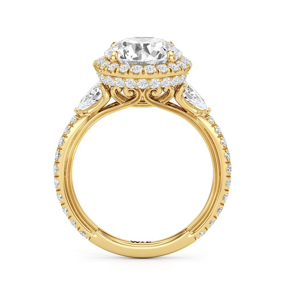 Round Cut The Royale Ring with Lab Grown Diamond in 14KT Yellow Gold view 6
