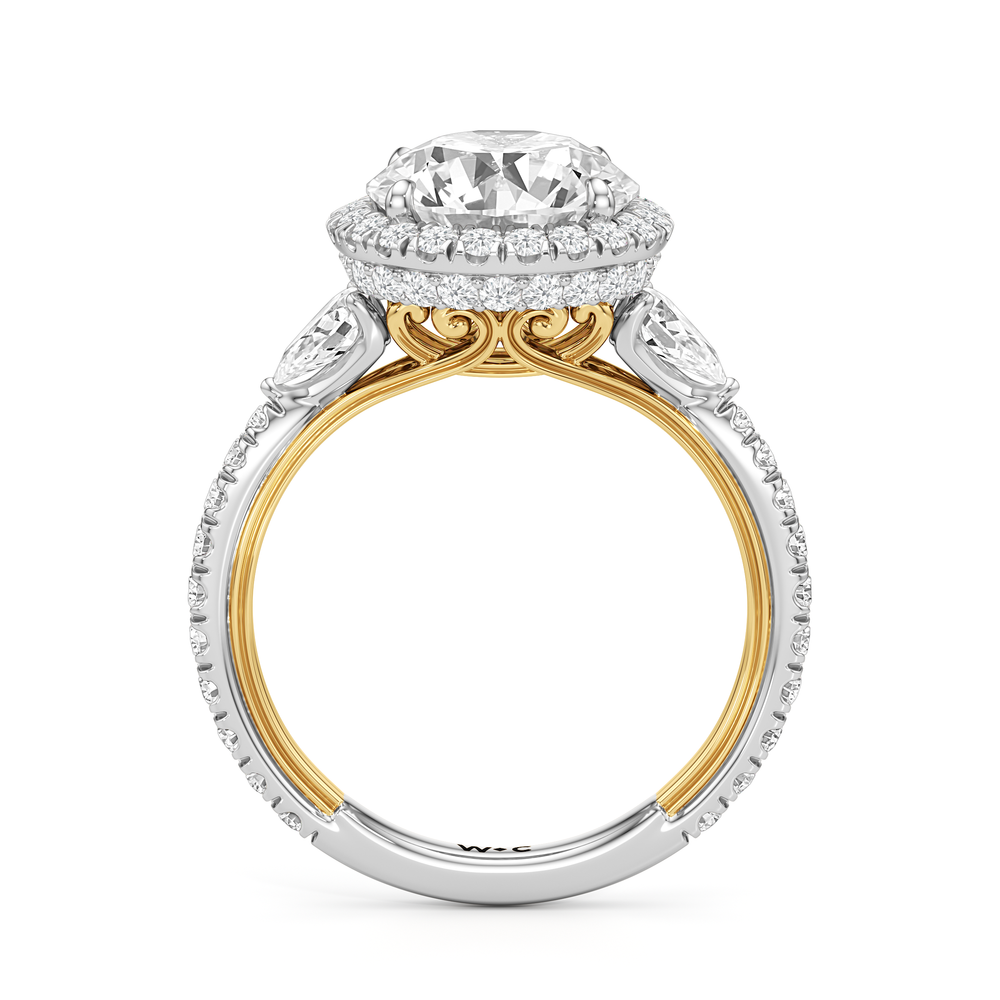 Round Cut The Royale Ring with Lab Grown Diamond in 14KT White & Yellow Gold view 6
