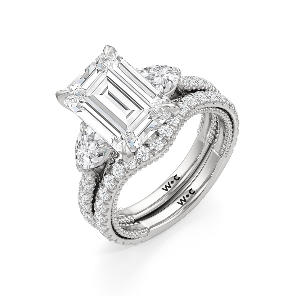Round Cut The W Summit Engagement Ring with Lab Grown Diamond in 14KT Platinum view 8
