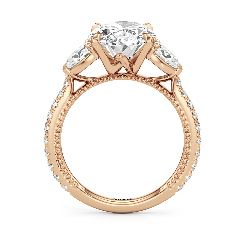 Oval Cut The W Summit Engagement Ring with Lab Grown Diamond in 14KT Rose Gold view 6
