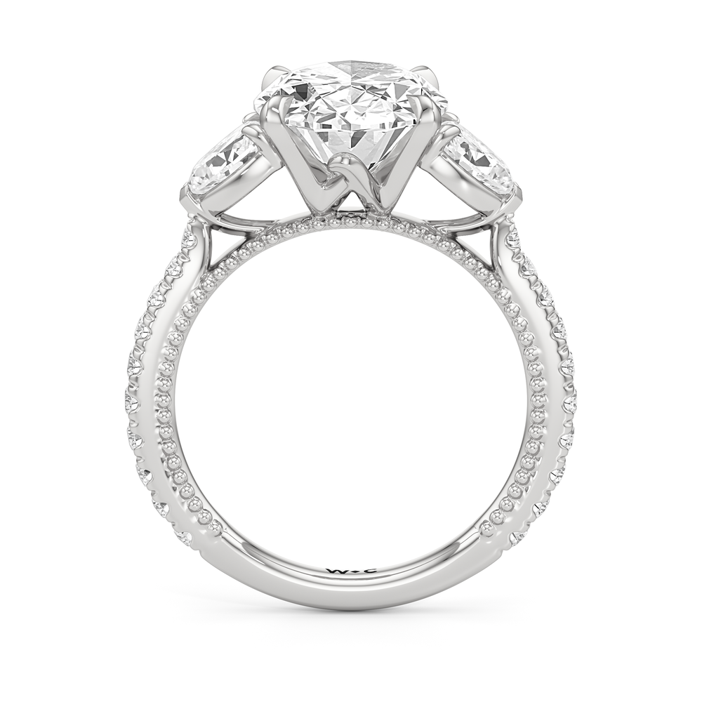 Oval Cut The W Summit Engagement Ring with Lab Grown Diamond in 14KT Platinum view 6
