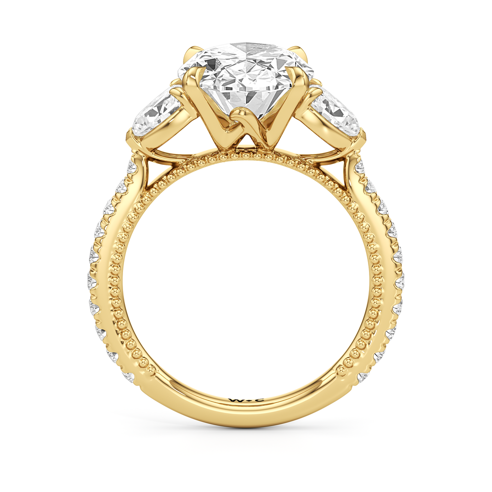 Oval Cut The W Summit Engagement Ring with Lab Grown Diamond in 14KT Yellow Gold view 6
