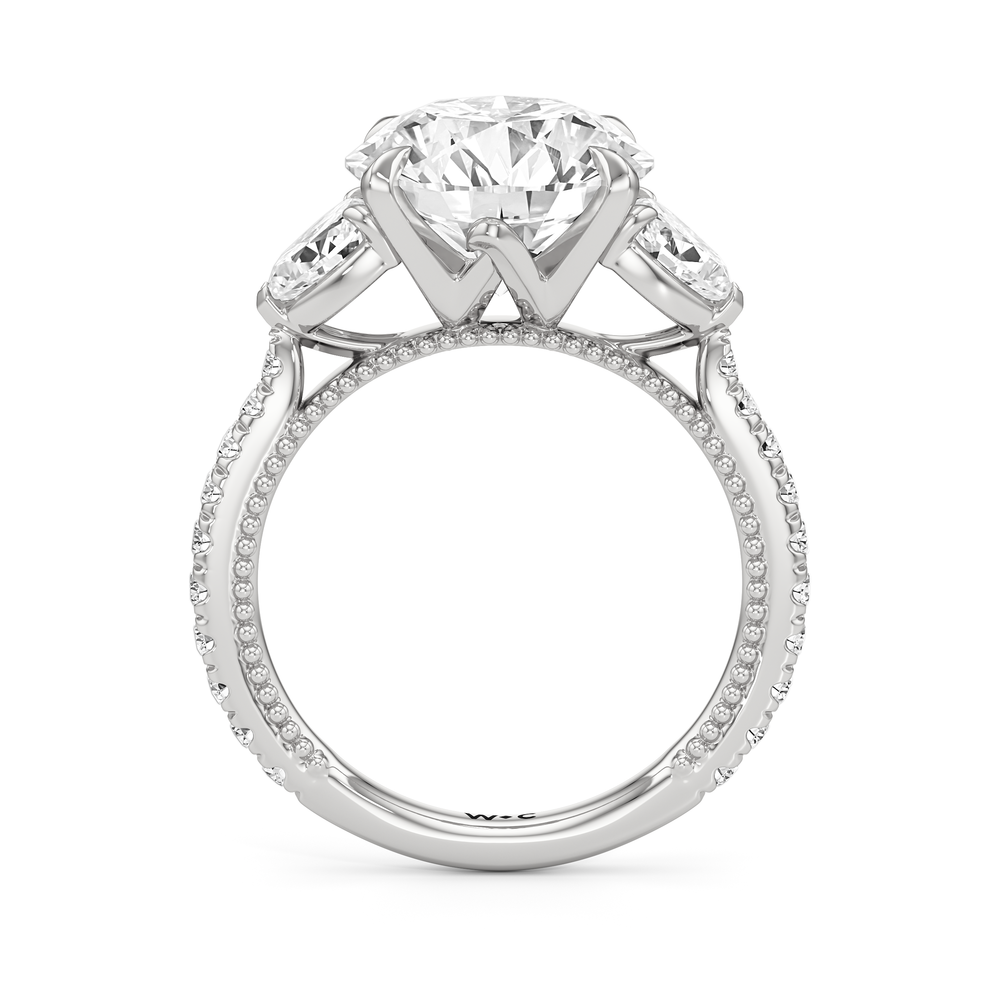 Round Cut The W Summit Engagement Ring with Lab Grown Diamond in 14KT Platinum view 6
