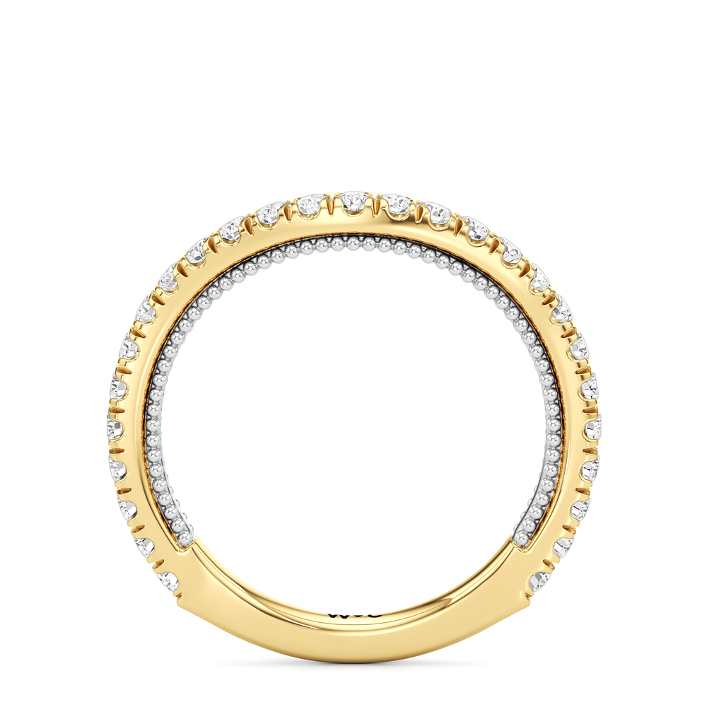 The W Zenith Diamond Wedding Band with 18KT Yellow Gold & Platinum Cut Diamond in 14KT Yellow Gold & Platinum view 5
