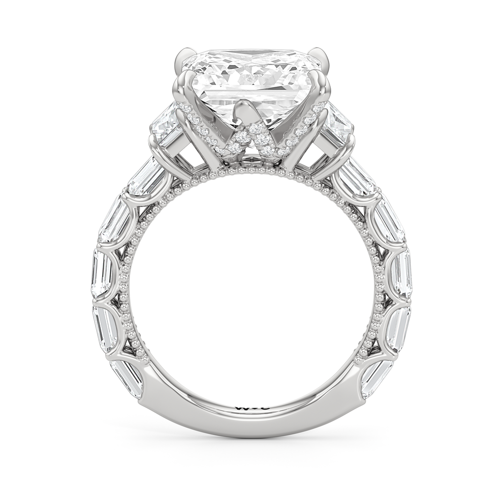 The W Zenith Engagement Ring with Princess Cut Diamond in 14KT Platinum view 5
