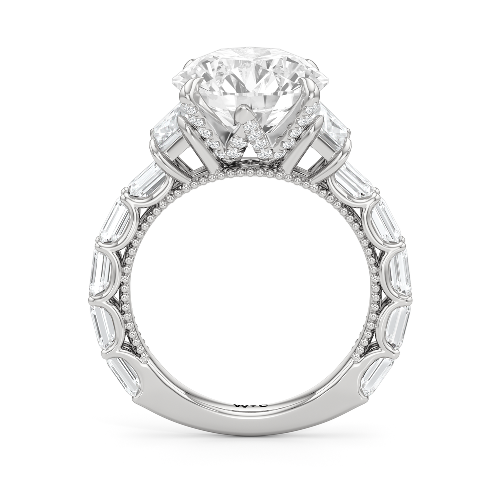 The W Zenith Engagement Ring with Round Cut Diamond in 14KT Platinum view 5
