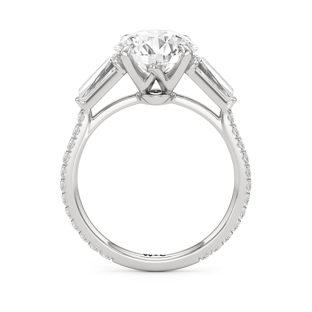 The W Horizon Engagement Ring with Round Cut Diamond in 14KT Platinum view 5
