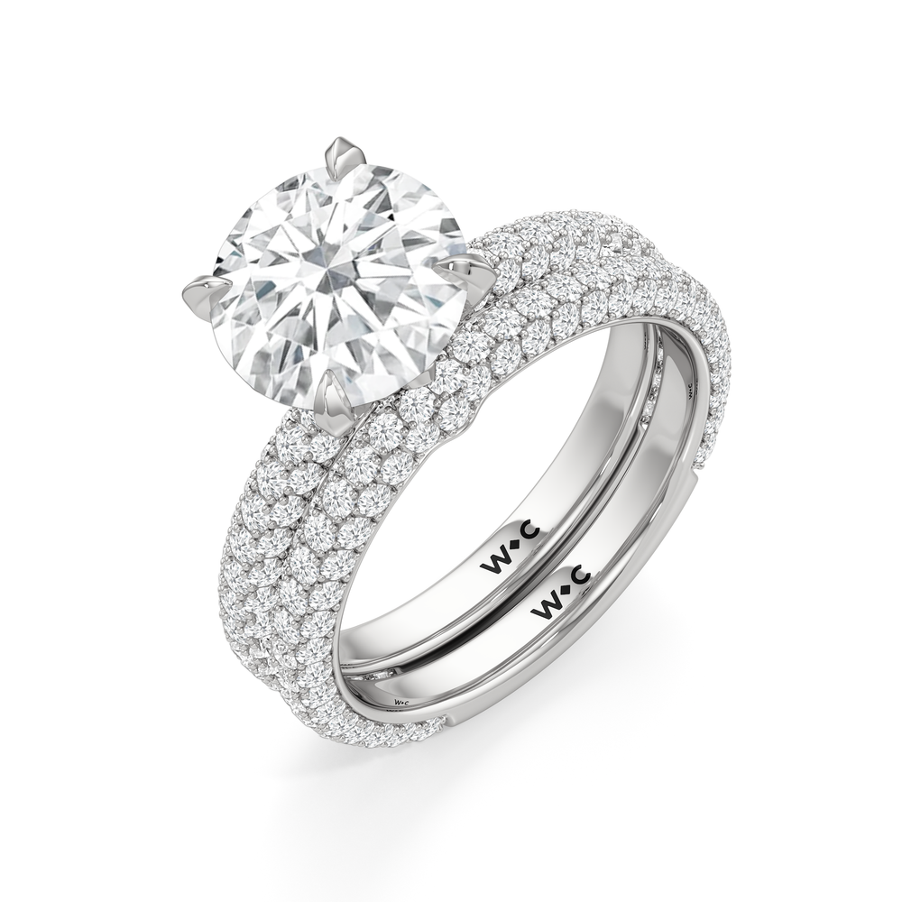 The W Radiance Engagement Ring with Radiant Cut Diamond in 14KT Platinum view 8
