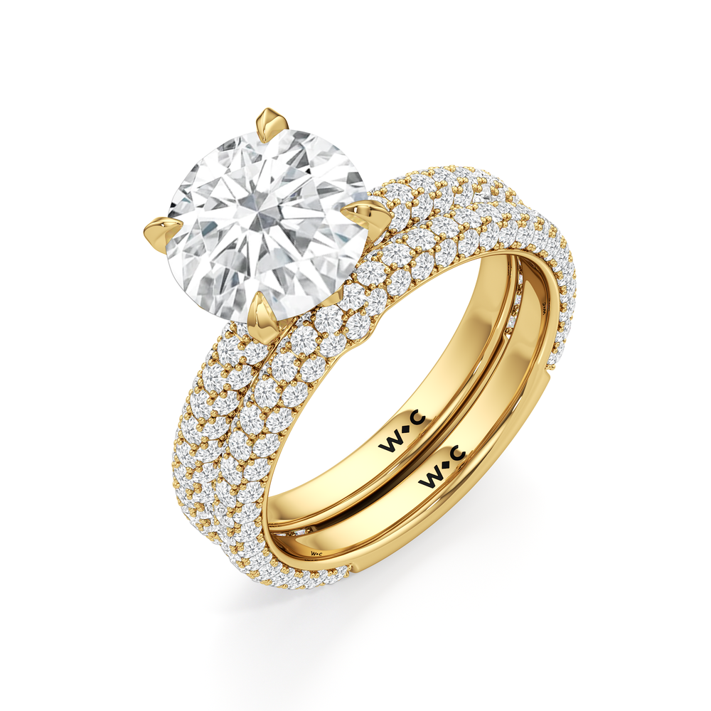 The W Radiance Engagement Ring with Radiant Cut Diamond in 14KT Yellow Gold view 8
