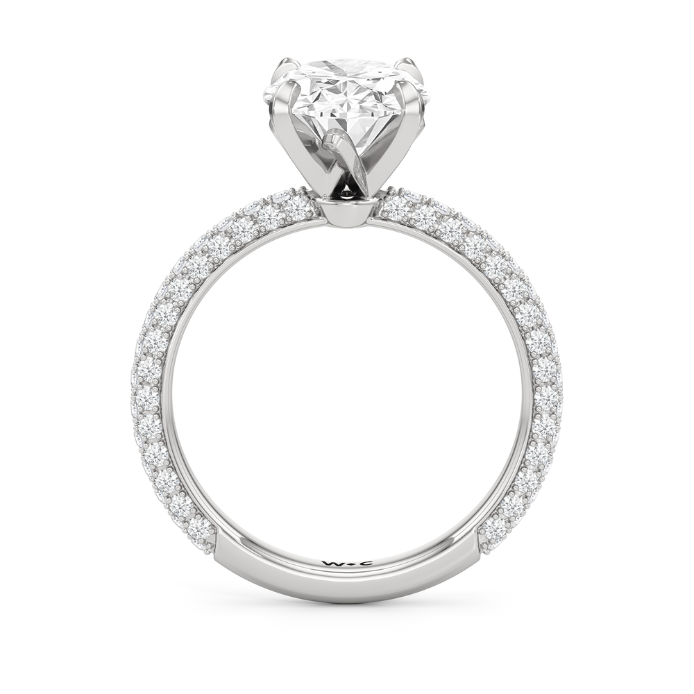 The W Radiance Engagement Ring with Oval Cut Diamond in 14KT Platinum view 6
