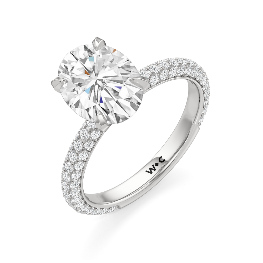 The W Radiance Engagement Ring with Oval Cut Diamond in 14KT Platinum view 7
