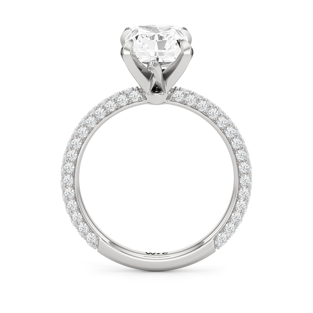 The W Radiance Engagement Ring with Radiant Cut Diamond in 14KT Platinum view 6
