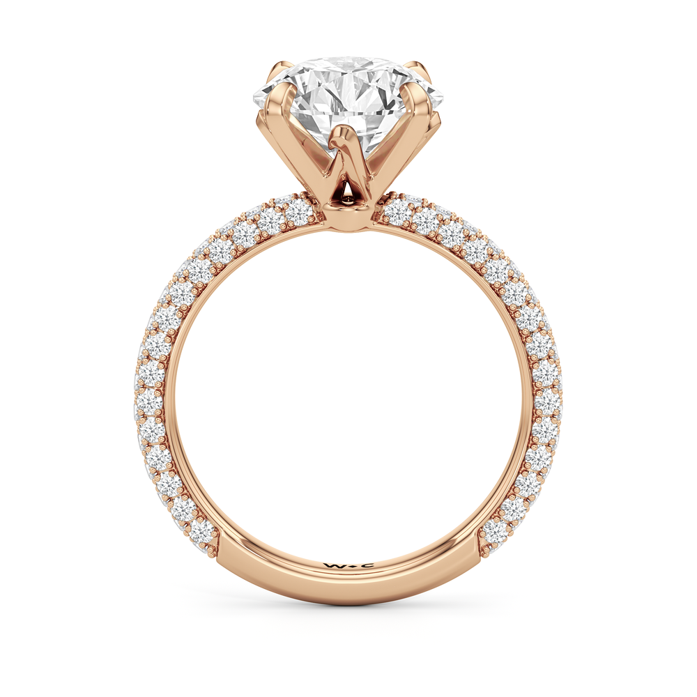 The W Radiance Engagement Ring with Round Cut Diamond in 14KT Rose Gold view 6
