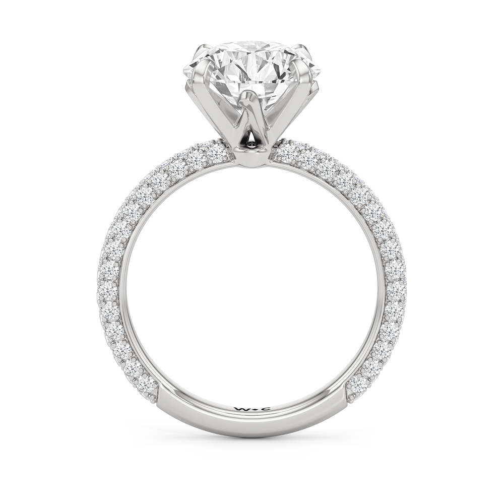 The W Radiance Engagement Ring with Round Cut Diamond in 14KT Platinum view 6
