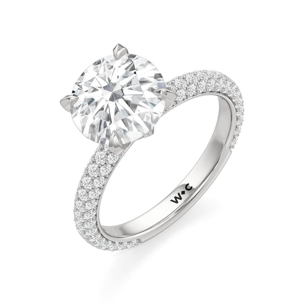The W Radiance Engagement Ring with Round Cut Diamond in 14KT Platinum view 7
