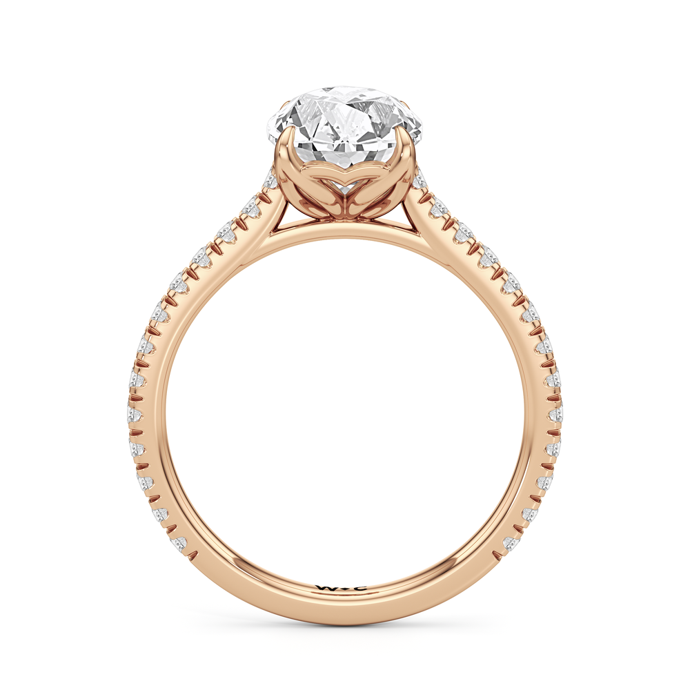 Antique Cushion Cut The Tulip Lumière Ring with Lab Grown Diamond in 14KT Rose Gold view 5
