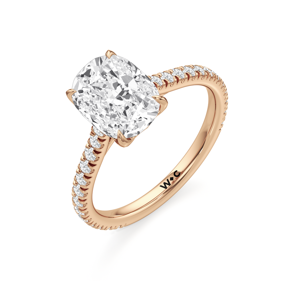 Antique Cushion Cut The Tulip Lumière Ring with Lab Grown Diamond in 14KT Rose Gold view 6

