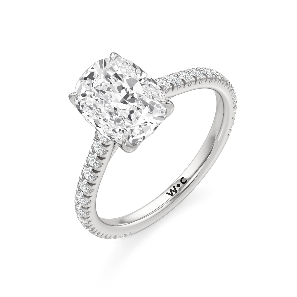 Antique Cushion Cut The Tulip Lumière Ring with Lab Grown Diamond in 14KT Platinum view 6
