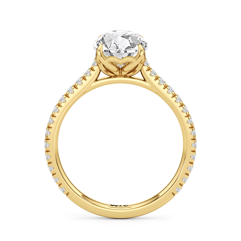 Antique Cushion Cut The Tulip Lumière Ring with Lab Grown Diamond in 14KT Yellow Gold view 5
