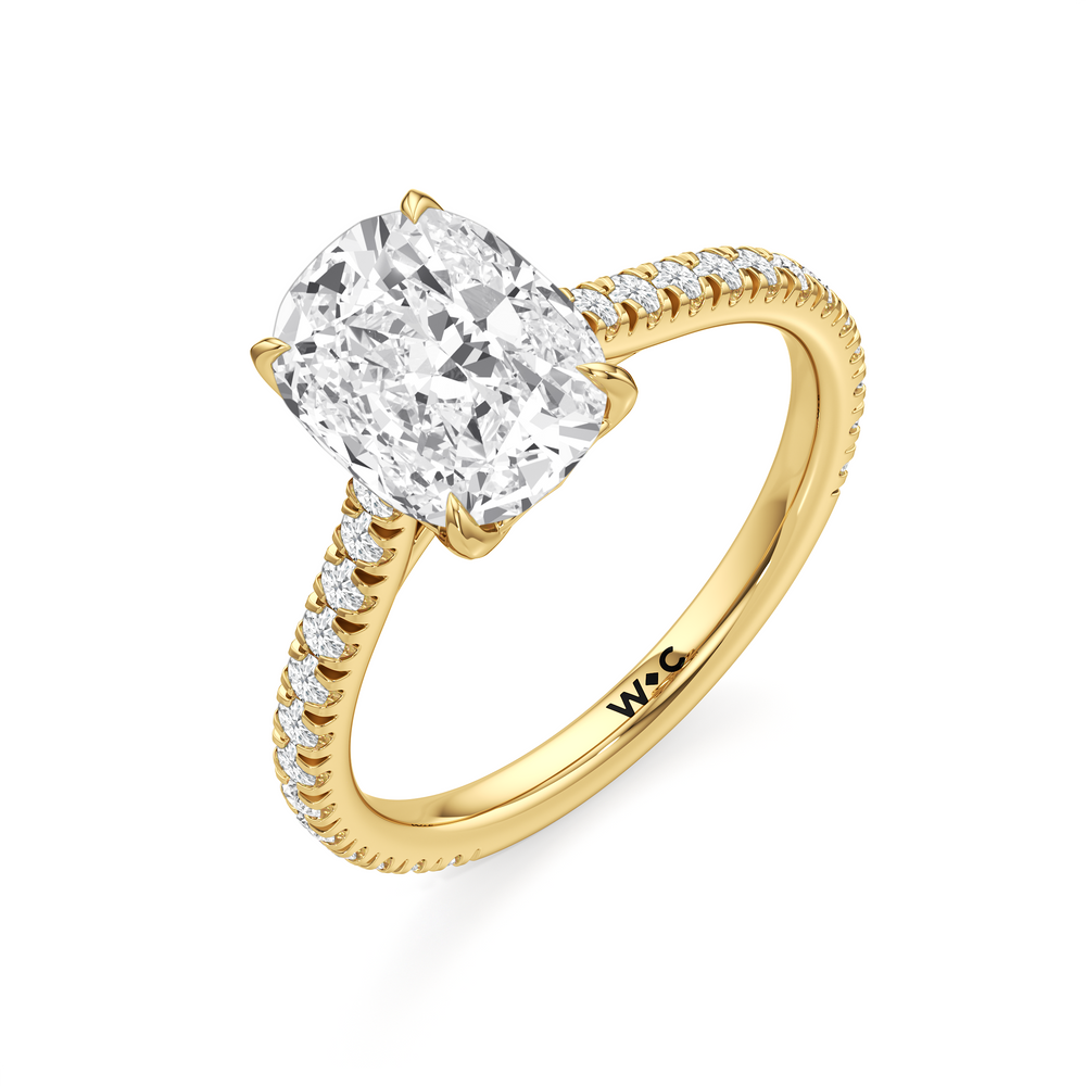 Antique Cushion Cut The Tulip Lumière Ring with Lab Grown Diamond in 14KT Yellow Gold view 6
