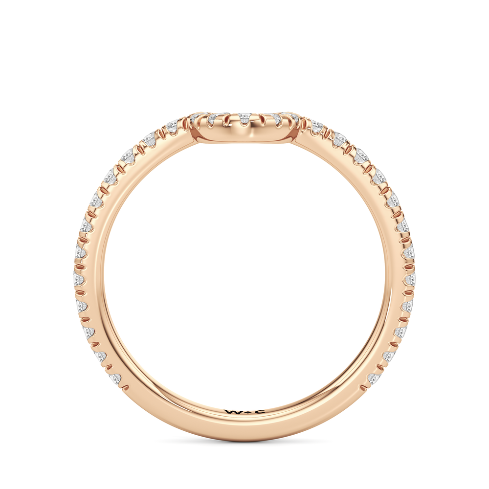 The Tulip Lumière Diamond Wedding Band with 18KT Rose Gold Cut Diamond in 14KT Rose Gold view 2
