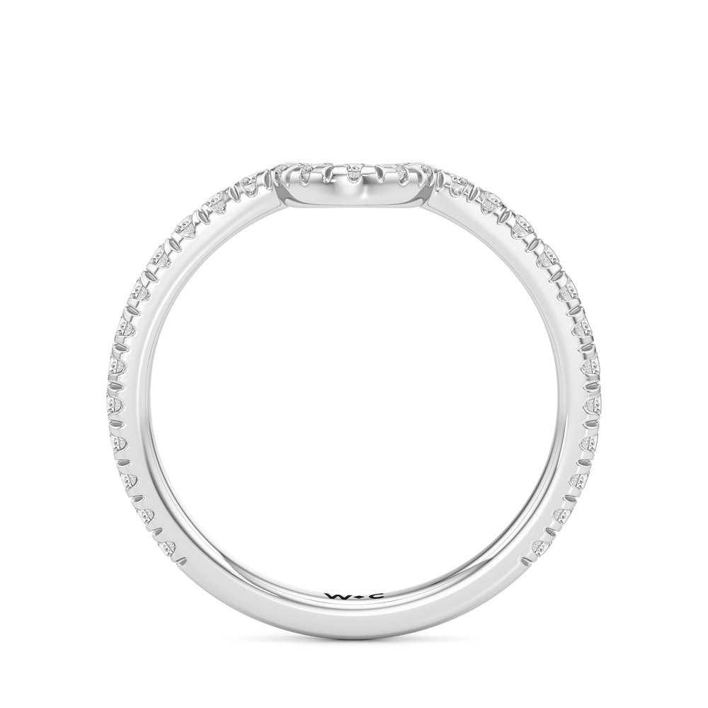 The Tulip Lumière Diamond Wedding Band with Platinum Cut Diamond in 14KT Platinum view 2
