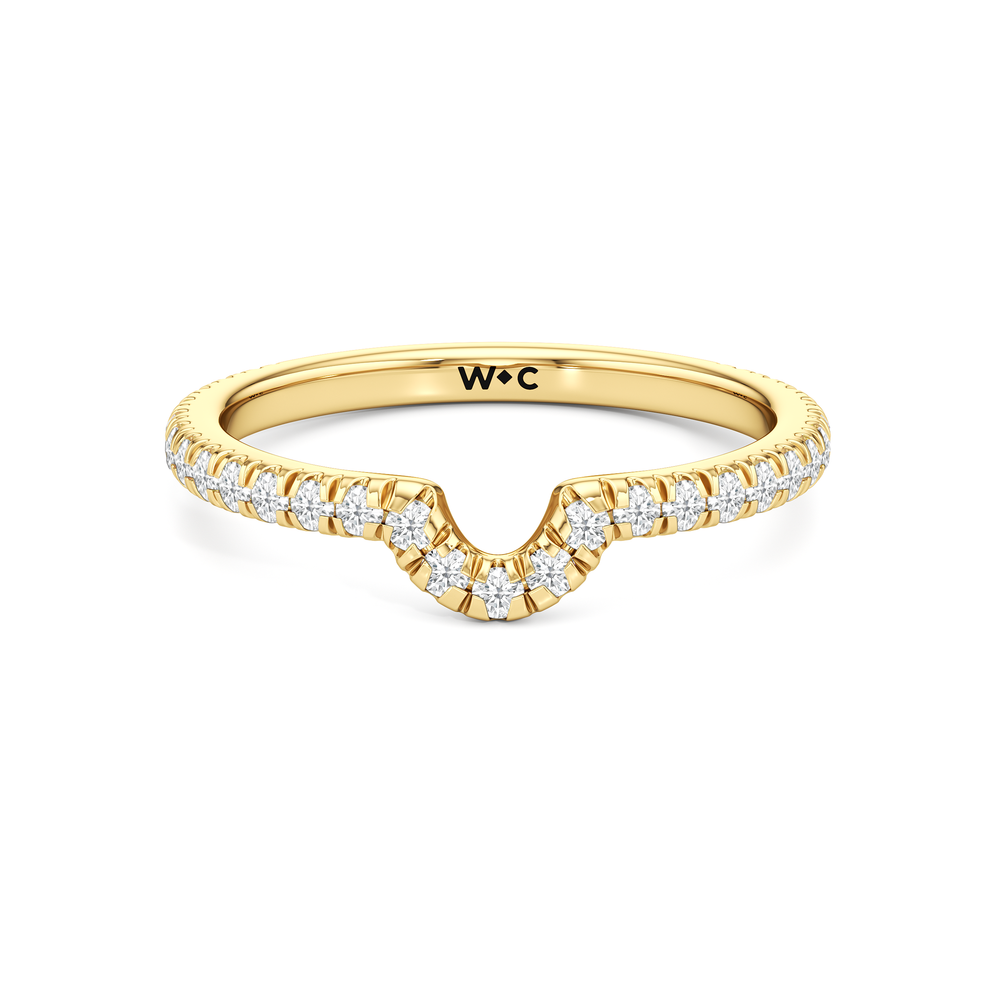 The Tulip Lumière Diamond Wedding Band with 18KT Yellow Gold Cut Diamond in 14KT Yellow Gold view 1
