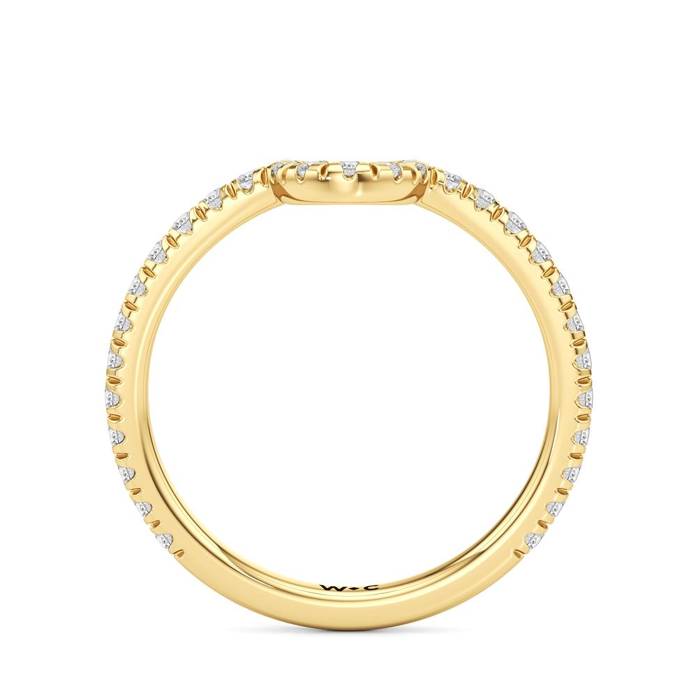 The Tulip Lumière Diamond Wedding Band with 18KT Yellow Gold Cut Diamond in 14KT Yellow Gold view 2
