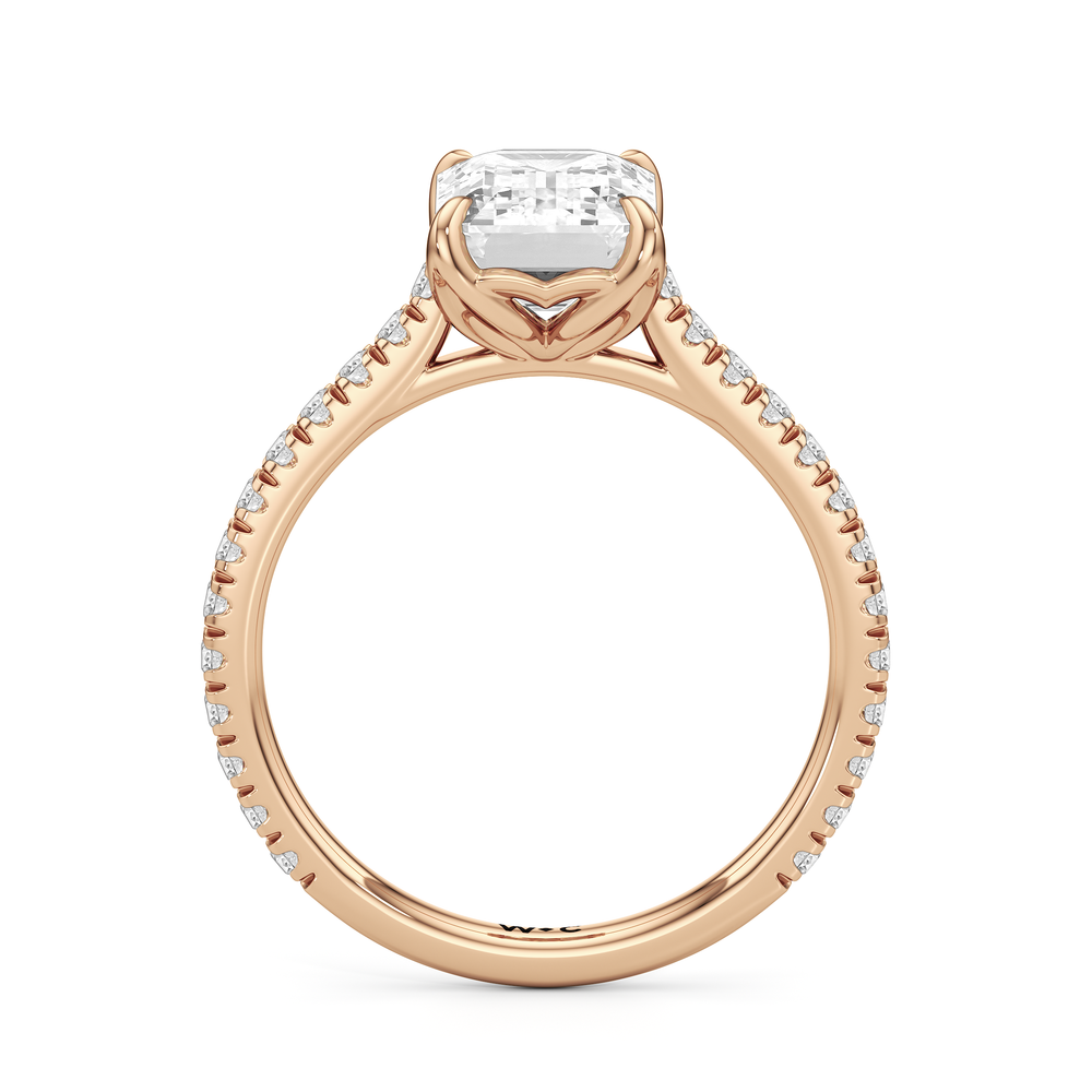 Emerald Cut The Tulip Lumière Ring with Lab Grown Diamond in 14KT Rose Gold view 4
