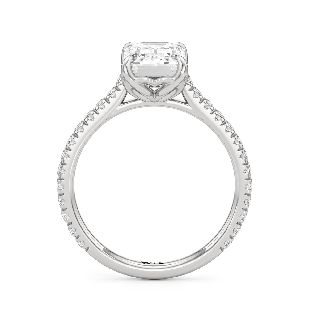 Emerald Cut The Tulip Lumière Ring with Lab Grown Diamond in 14KT Platinum view 4
