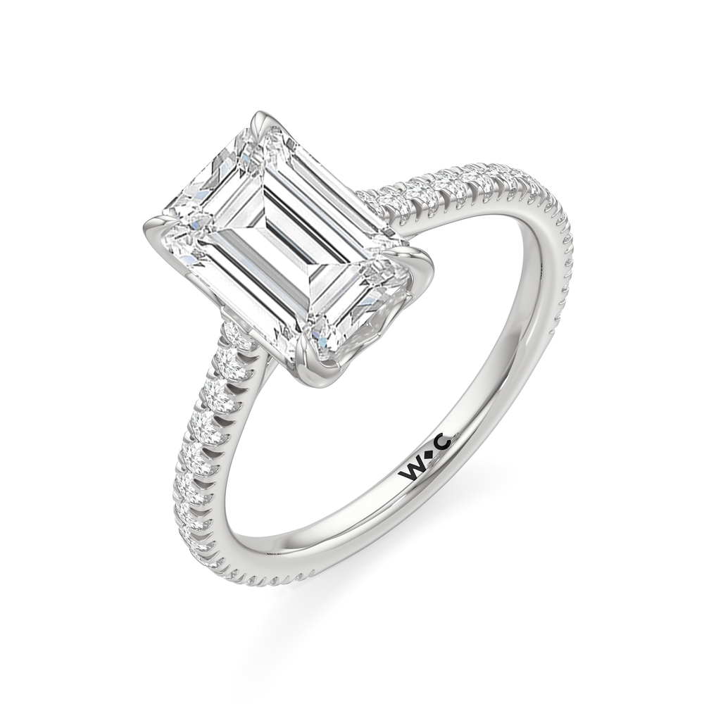 Emerald Cut The Tulip Lumière Ring with Lab Grown Diamond in 14KT Platinum view 5
