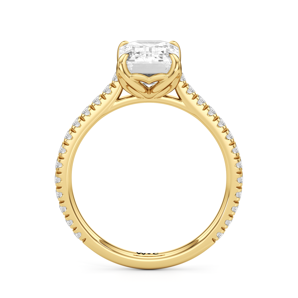 Emerald Cut The Tulip Lumière Ring with Lab Grown Diamond in 14KT Yellow Gold view 4
