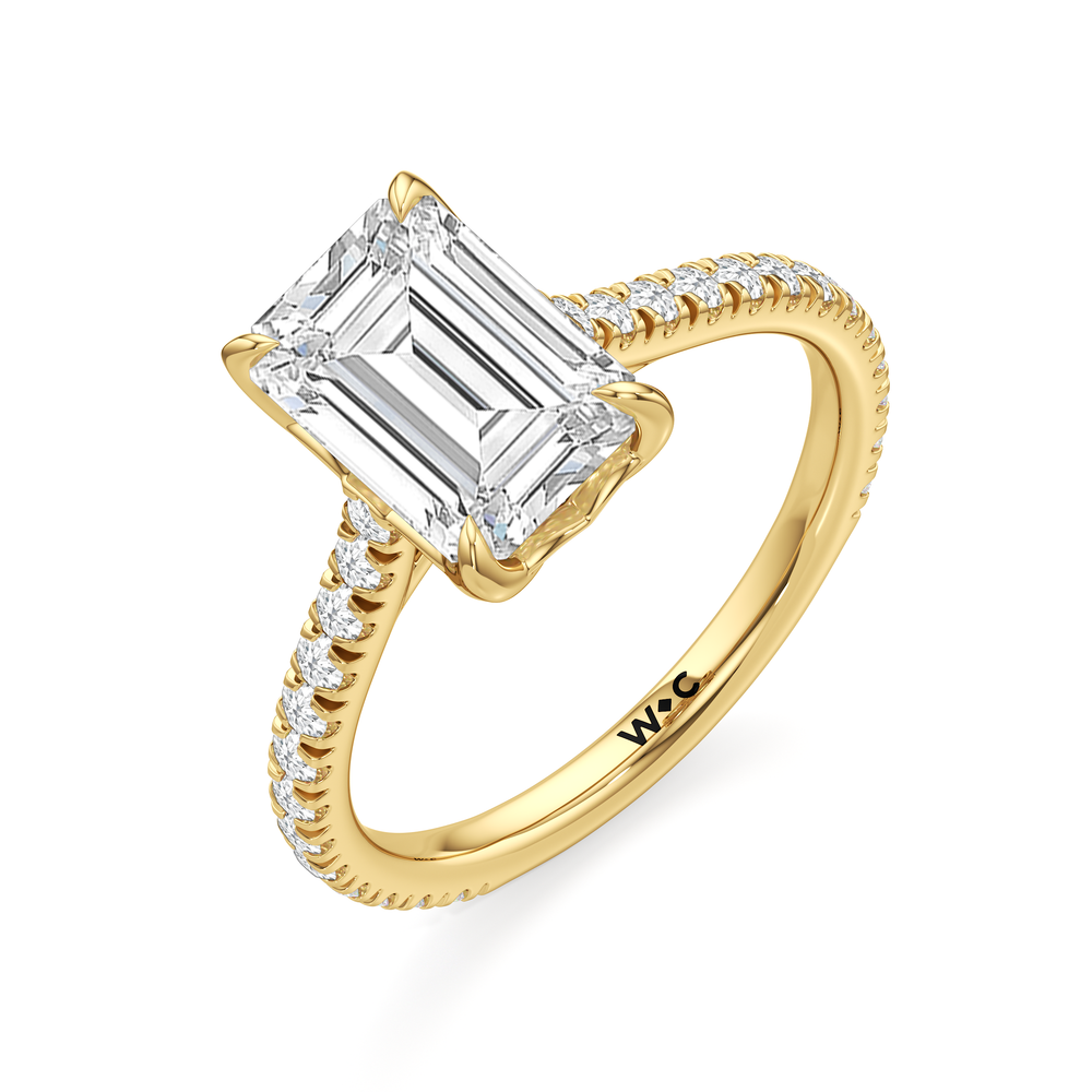 Emerald Cut The Tulip Lumière Ring with Lab Grown Diamond in 14KT Yellow Gold view 5
