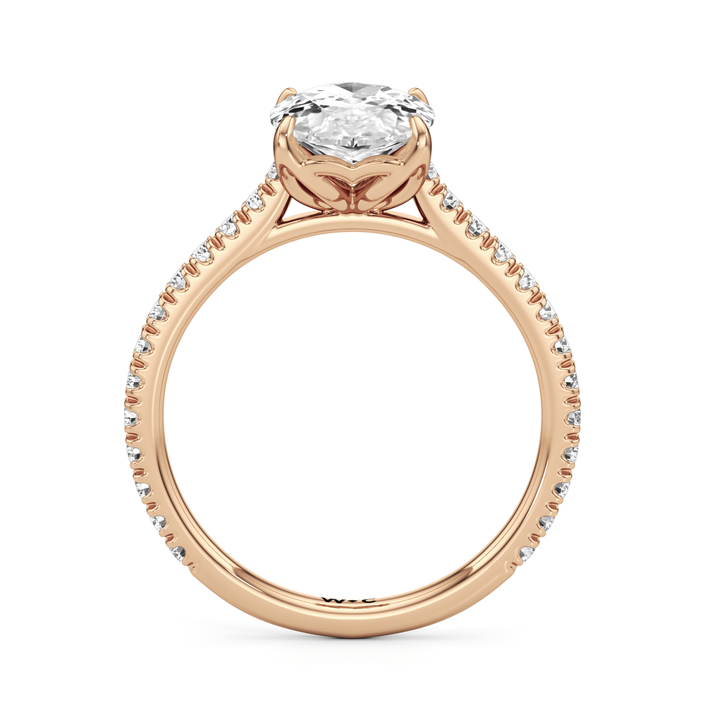 Moval Cut The Tulip Lumière Ring with Lab Grown Diamond in 14KT Rose Gold view 5
