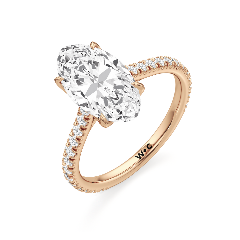 Moval Cut The Tulip Lumière Ring with Lab Grown Diamond in 14KT Rose Gold view 6
