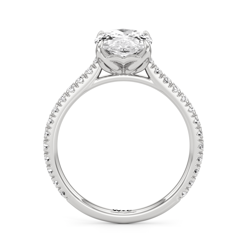Moval Cut The Tulip Lumière Ring with Lab Grown Diamond in 14KT Platinum view 5
