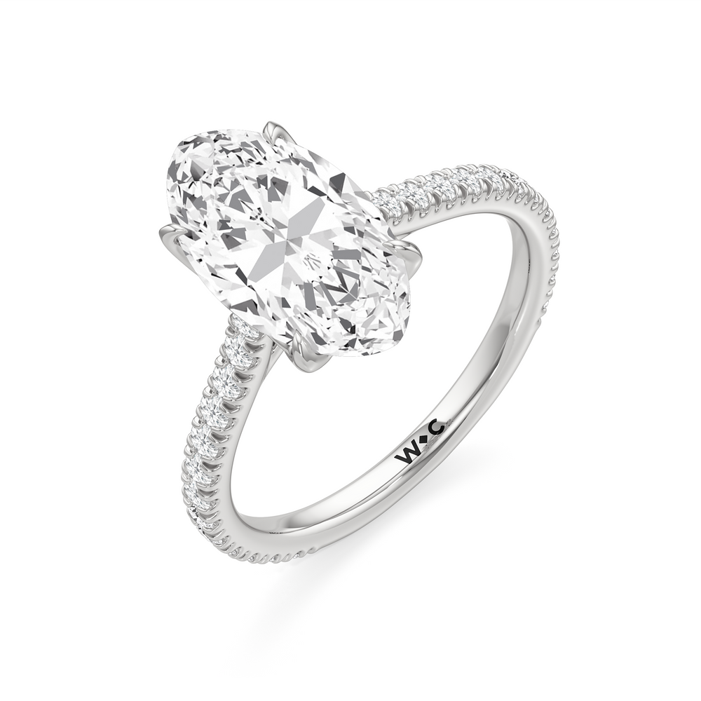 Moval Cut The Tulip Lumière Ring with Lab Grown Diamond in 14KT Platinum view 6
