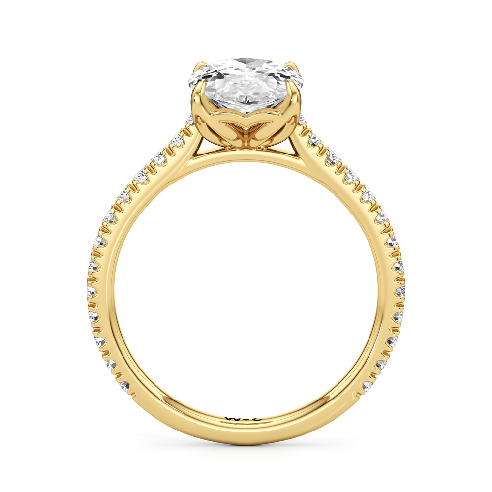 Moval Cut The Tulip Lumière Ring with Lab Grown Diamond in 14KT Yellow Gold view 5
