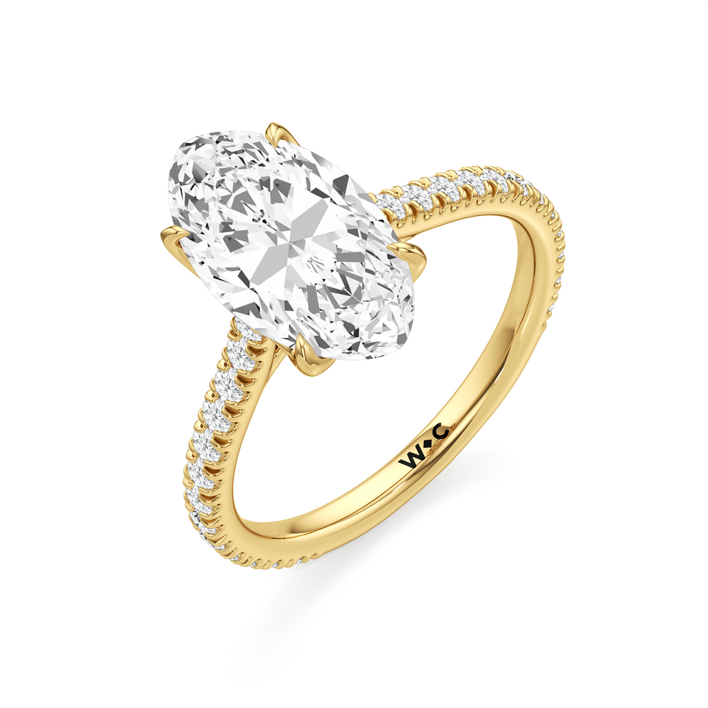 Moval Cut The Tulip Lumière Ring with Lab Grown Diamond in 14KT Yellow Gold view 6

