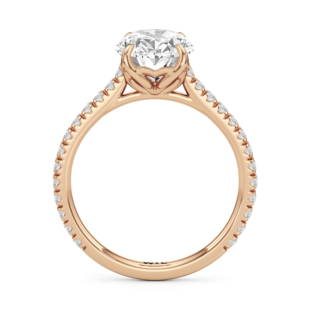 Oval Cut The Tulip Lumière Ring with Lab Grown Diamond in 14KT Rose Gold view 4
